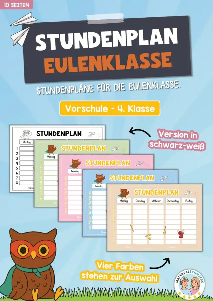 Stundenplan für die Eulenklasse