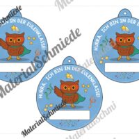 Umhängeschilder zur Einschulung für die Eulenklasse (Arbeitsblatt 02)