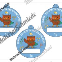 Umhängeschilder zur Einschulung für die Eulenklasse (Arbeitsblatt 05)