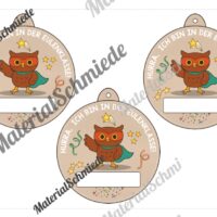 Umhängeschilder zur Einschulung für die Eulenklasse (Arbeitsblatt 11)