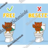 WC-Schilder / Toiletten-Ampel für die Eulenklasse (Arbeitsblatt 02)