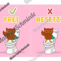 WC-Schilder / Toiletten-Ampel für die Eulenklasse (Arbeitsblatt 03)