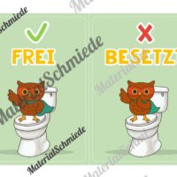 WC-Schilder / Toiletten-Ampel für die Eulenklasse (Arbeitsblatt 04)