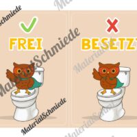 WC-Schilder / Toiletten-Ampel für die Eulenklasse (Arbeitsblatt 05)