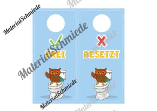 WC-Schilder / Toiletten-Ampel für die Eulenklasse (Arbeitsblatt 06)