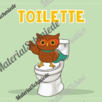 WC-Schilder / Toiletten-Ampel für die Eulenklasse (Arbeitsblatt 07)
