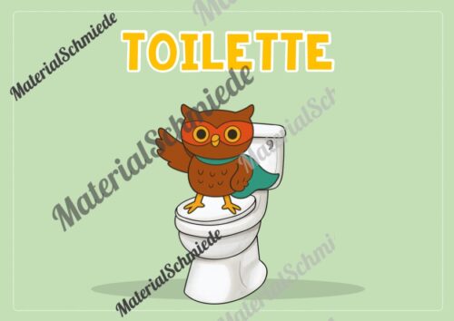 WC-Schilder / Toiletten-Ampel für die Eulenklasse (Arbeitsblatt 07)