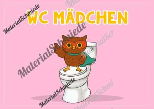 WC-Schilder / Toiletten-Ampel für die Eulenklasse (Arbeitsblatt 09)