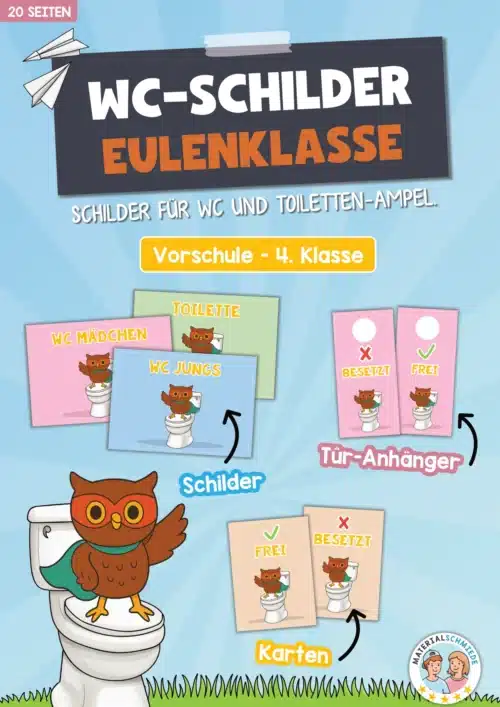 WC-Schilder / Toiletten-Ampel für die Eulenklasse