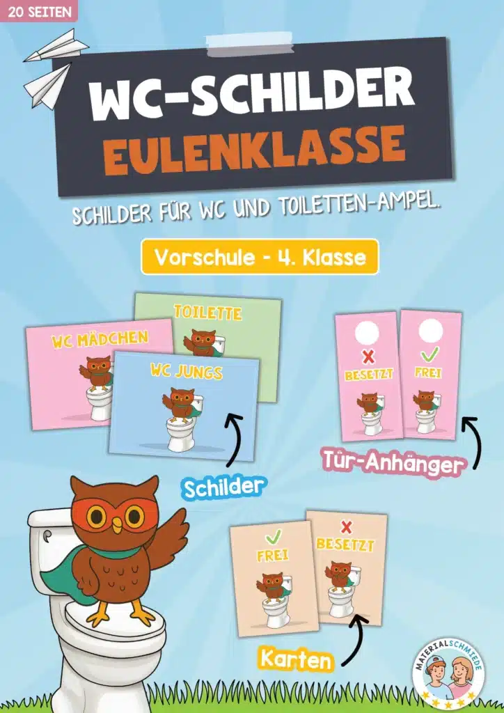 WC-Schilder / Toiletten-Ampel für die Eulenklasse
