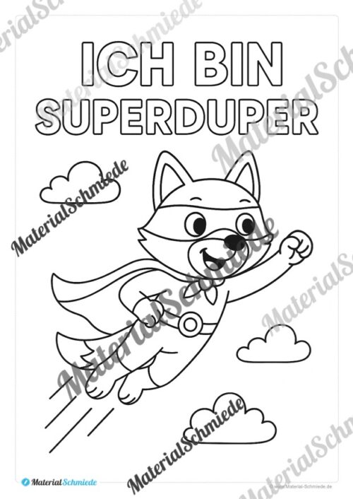 5 Ausmalbilder für die Fuchsklasse (Arbeitsblatt 05)