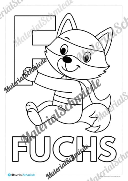 5 Ausmalbilder für die Fuchsklasse (Arbeitsblatt 06)