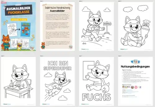 5 Ausmalbilder für die Fuchsklasse (Überblick)