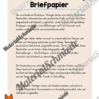 Briefpapier für die Fuchsklasse (Arbeitsblatt 01)