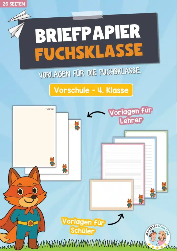 Briefpapier für die Fuchsklasse