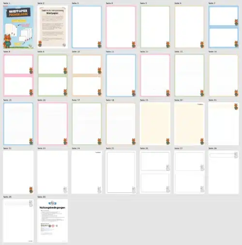 Briefpapier für die Fuchsklasse (Überblick)