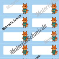Etiketten für die Fuchsklasse (Arbeitsblatt 02)