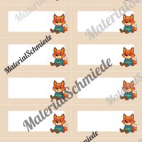 Etiketten für die Fuchsklasse (Arbeitsblatt 05)