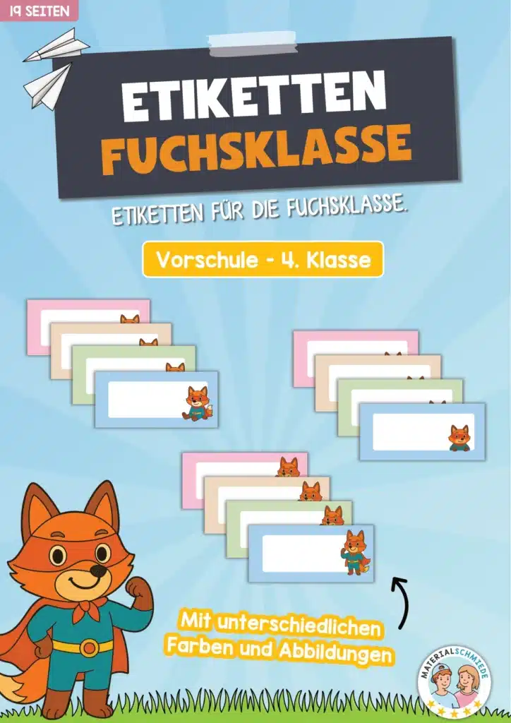 Etiketten für die Fuchsklasse
