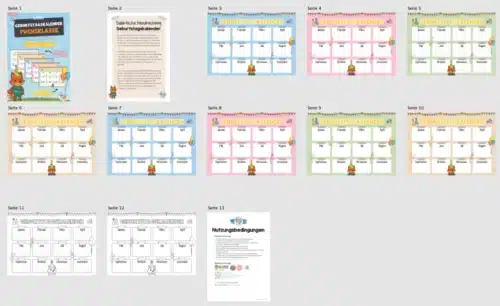 Geburtstagskalender für die Fuchsklasse (Überblick)