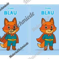 Gruppenschilder für die Fuchsklasse (Arbeitsblatt 01)