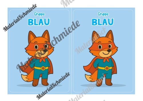 Gruppenschilder für die Fuchsklasse (Arbeitsblatt 01)