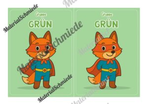 Gruppenschilder für die Fuchsklasse (Arbeitsblatt 02)