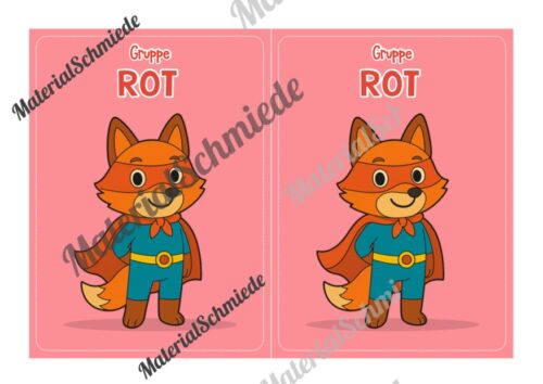 Gruppenschilder für die Fuchsklasse (Arbeitsblatt 03)