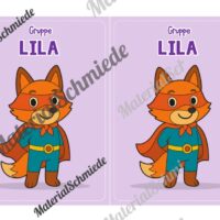 Gruppenschilder für die Fuchsklasse (Arbeitsblatt 04)