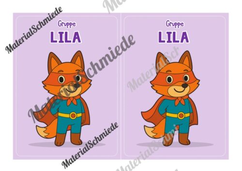 Gruppenschilder für die Fuchsklasse (Arbeitsblatt 04)