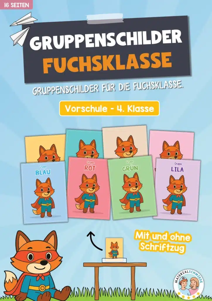 Gruppenschilder für die Fuchsklasse