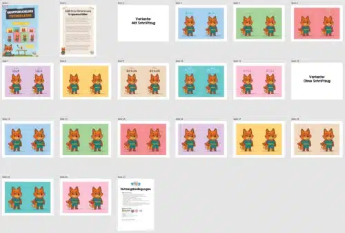 Gruppenschilder für die Fuchsklasse (Überblick)