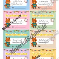 Gutscheine für die Fuchsklasse (Arbeitsblatt 02)