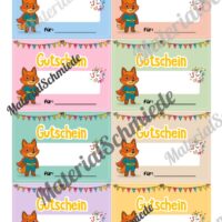 Gutscheine für die Fuchsklasse (Arbeitsblatt 04)