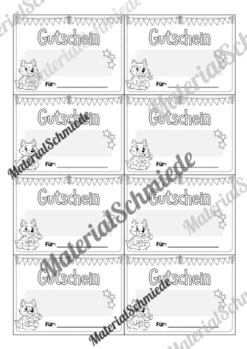 Gutscheine für die Fuchsklasse (Arbeitsblatt 06)