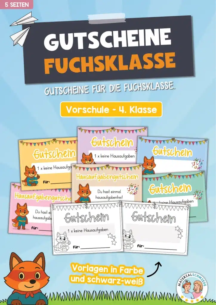 Gutscheine für die Fuchsklasse