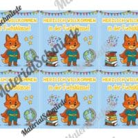 Begrüßungs-Kärtchen für die Fuchsklasse (Arbeitsblatt 02)