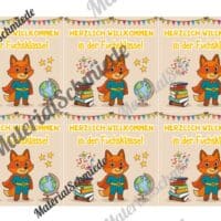 Begrüßungs-Kärtchen für die Fuchsklasse (Arbeitsblatt 03)