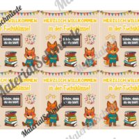 Begrüßungs-Kärtchen für die Fuchsklasse (Arbeitsblatt 05)