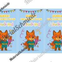 Karten zur Einschulung für die Fuchsklasse (Arbeitsblatt 02)