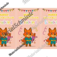 Karten zur Einschulung für die Fuchsklasse (Arbeitsblatt 03)