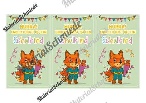 Karten zur Einschulung für die Fuchsklasse (Arbeitsblatt 05)