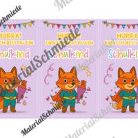 Karten zur Einschulung für die Fuchsklasse (Arbeitsblatt 06)