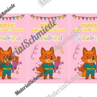 Karten zur Einschulung für die Fuchsklasse (Arbeitsblatt 08)