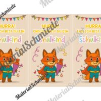 Karten zur Einschulung für die Fuchsklasse (Arbeitsblatt 09)
