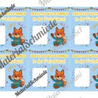 Geschenk-Kärtchen für die Fuchsklasse (Arbeitsblatt 01)