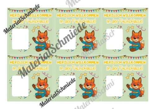 Geschenk-Kärtchen für die Fuchsklasse (Arbeitsblatt 04)
