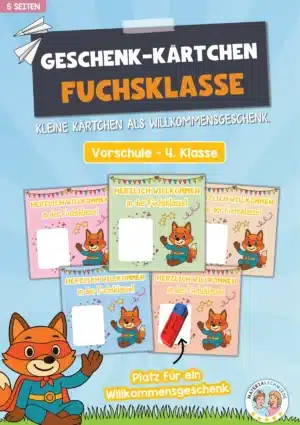 Geschenk-Kärtchen für die Fuchsklasse