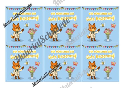 Krankenmappe für die Fuchsklasse (Arbeitsblatt 08)