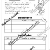 Krankenmappe für die Fuchsklasse (Arbeitsblatt 11)